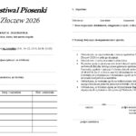 KARTA ZGŁOSZENIA, JEDNA STRONA